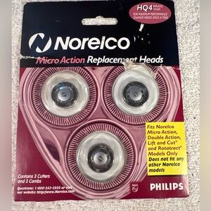 NORELCO Micro Action Replacement Heads (HQ4, 1915XR, Philips) 3 Cutters & 3 Comb